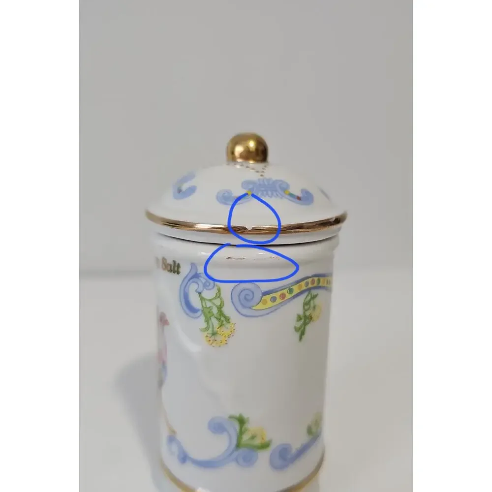 Lenox Spice Carousel Saffron Celery Salt Spice Jars1993 Fine Porcelain FLAWED